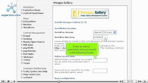 Installing 4images gallery using fantastico