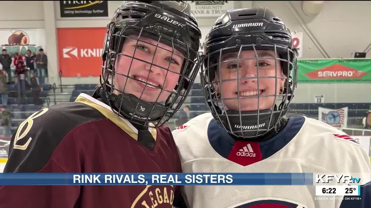 Rink rivals, real sisters: Step-sisters turn Bismarck hockey rivalry into family affair