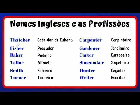 SOBRENOMES INGLESES LIGADOS A PROFISSÕES - YouTube