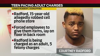Teen facing adults charges