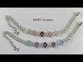 3カラーのビーズブレスレット//Bracelet with 3-color crystal beads