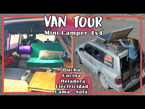 VAN TOUR CAMPER 4X4 🚙 camperización de SUV MITSUBISHI MONTERO / con HELADERA y DUCHA 🧊🚿