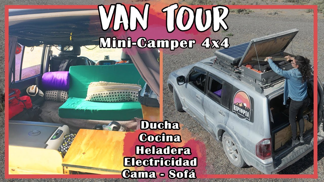VAN TOUR CAMPER 4X4  🚙  camperización de SUV MITSUBISHI MONTERO / con HELADERA y DUCHA 🧊🚿