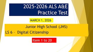 Video 280 = 2025 2026 ALS A&E Practice Test - Digital Citizenship - JHS