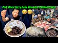 26 dharni pork meat cutting in local market  pork blood ribs fried  boiled potato dalle khorsani