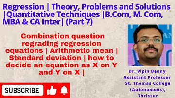 # 7 Regression | Theory, Problems and Solutions |Quantitative Techniques |B.Com, M. Com & CA Inter|