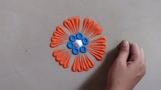 Quick, Creative and Easy Rangoli Design for everyday || Daily Rangoli || Quick, Creative and Easy Rangoli Design for everyday || Daily Rangoli ||