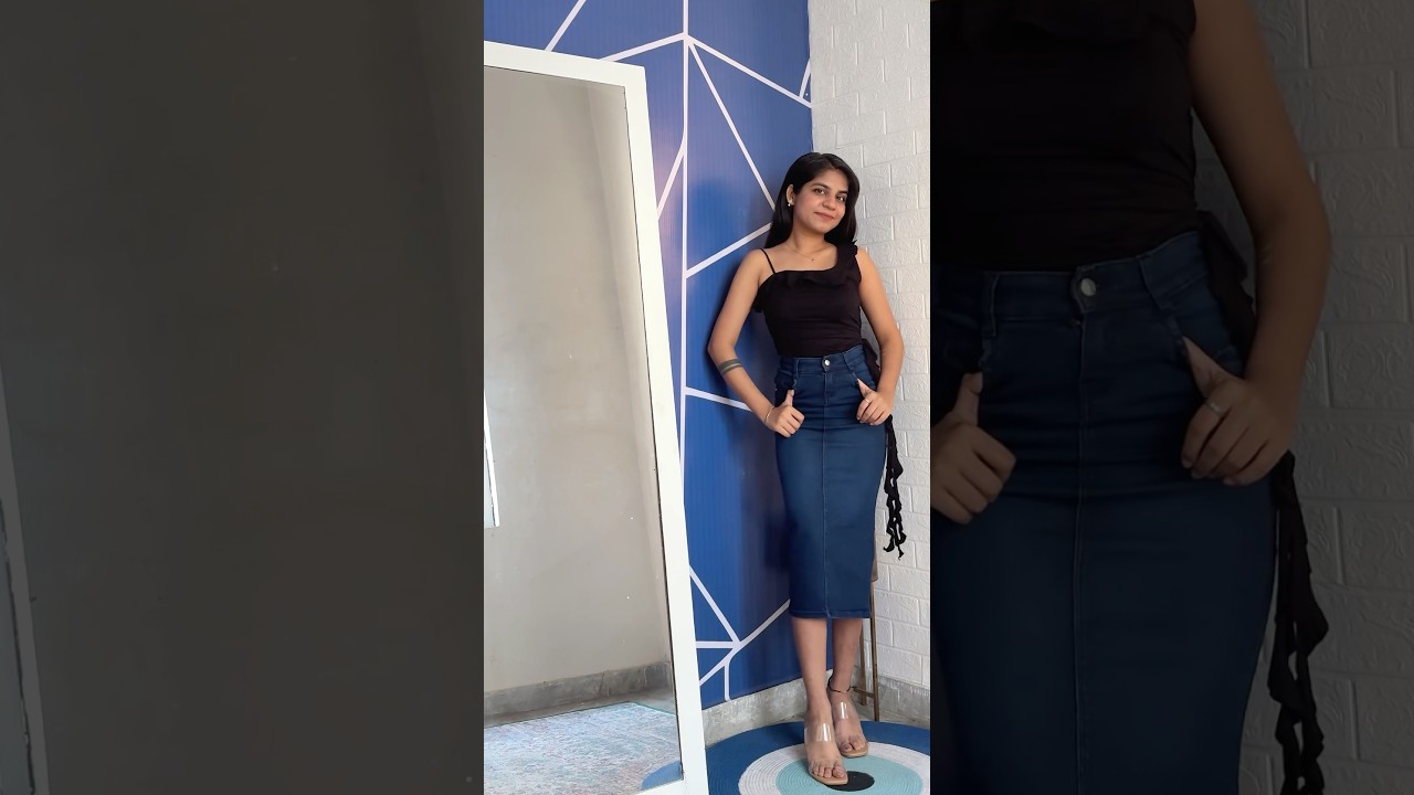 Long denim skirts from meesho 