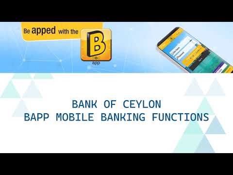 Functions available on Bank of Ceylon Mobile Banking (B App)