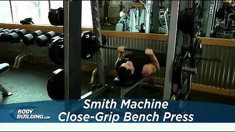 Smith Machine Close Grip Bench Press  Exercise Videos & Guides  Bodybuilding com