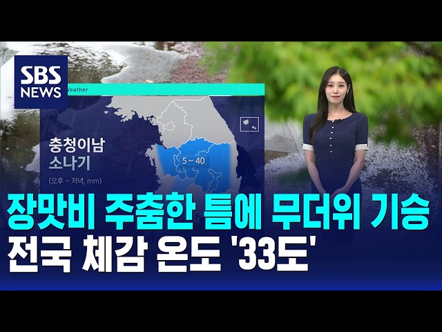 [날씨] 장맛비 주춤한 틈에 무더위 기승..전국 체감 온도 '33도' / SBS 12시뉴스