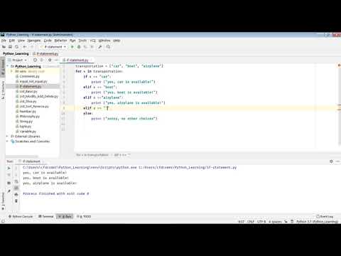 Python tutorial: 9.0 - If Statement