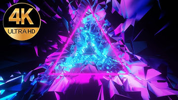 10 hour 4k fast moving Blue pink color Triangle shape Neon light abstract background video animation