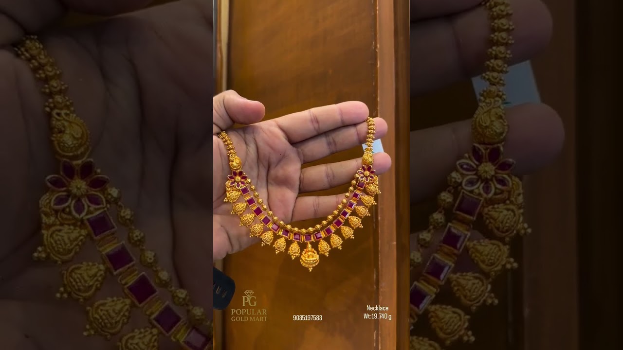 very beautiful and lightweight gold necklace designs and jewellery collections start from 19 grams
