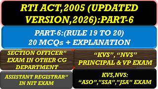 RTI ACT,2005: PART-6