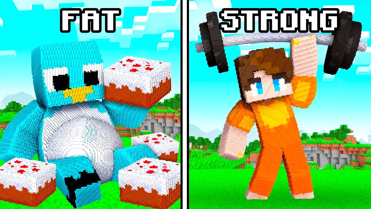 FAT MILO vs STRONG CHIP Build Battle in Minecraft!