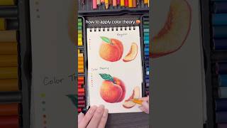 How to elevate art with color theory peach 🍑 | colored pencil art #art #drawing #colortheory