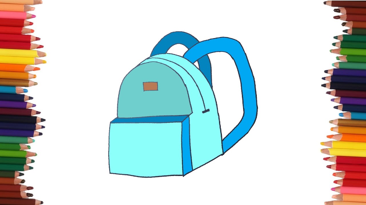 How to draw a backpack - YouTube