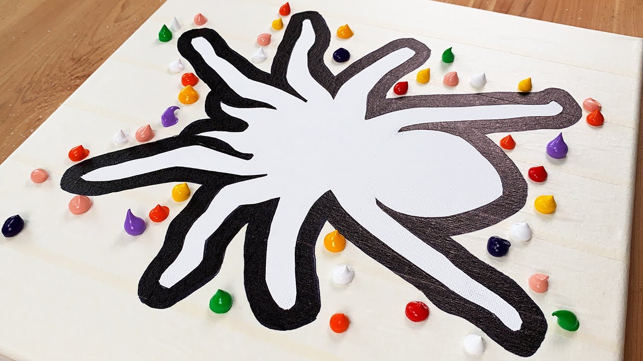 Spider Silhouette | How to Paint Easy Landscape Tutorial｜Acrylic ...