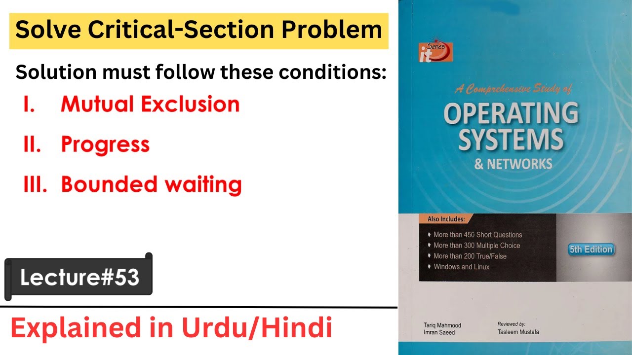 Solution for Critical Section Problem | Mutual Exclusion | Progress ...