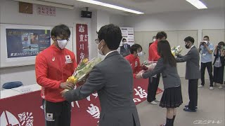 東京オリンピック競泳代表に内定の３選手　愛知の母校での壮行会で誓い新たに