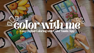 Cozy Digital Coloring on My Samsung Tablet Color With Me Using Color Oasis App