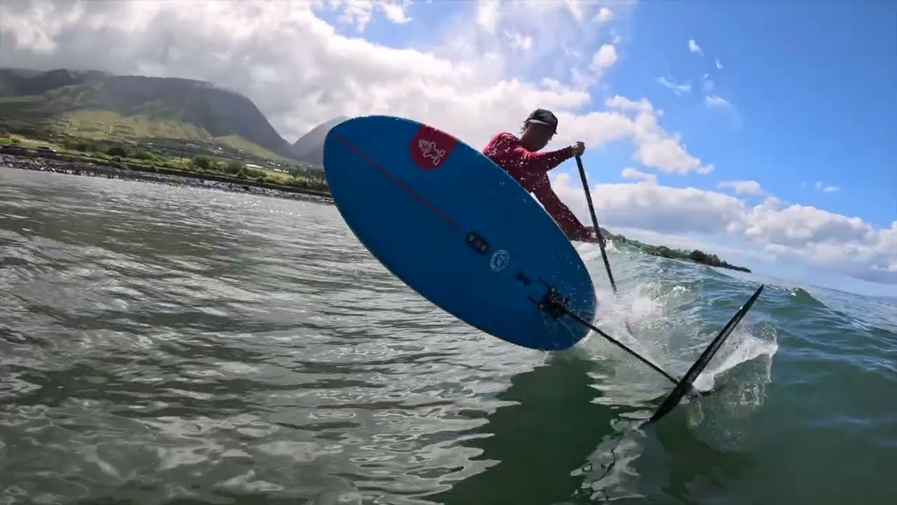Zane Schweitzer SUP Wave Foiling on new 750cm Glider 3 | Lahaina