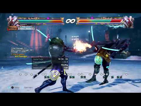 Yoshimitsu Reset Setup Combo Ending in 2,1,b to Sword Sweep Oki FC df+1 Version 5 Tekken 7