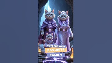 🐾Adorable Sorcerer Cat Family Walk – Vote in Comments!  #viralcats