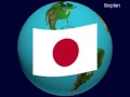 Japan flag on the earth