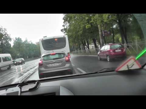 Движение по трамвайным путям , урок с автоинструктором.