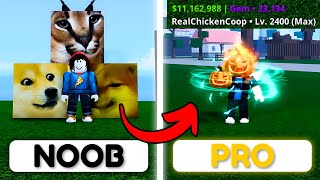 FULL F2P NOOB TO PRO In Meme Sea Roblox With NO ROBUX [Full Movie]