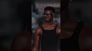 GHANIAN ADONIS! Kevon Adonis Gyamfi at the Versace Fall/Winter 2023-2024 show in Los Angeles (03/23)