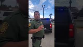 Border patrol agent thinks he has authority over the people. (WOW)