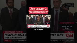 Rep. Lee Speaks to Reporters After Bondi Briefing