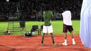 Tsonga et Monfils se lâchent et dansent sur "corde à sauter" Information