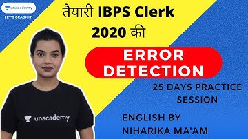 Error Detection (Day 16) || 25-Day Practice Series for IBPS Clerk Prelims || Niharika John Mehra