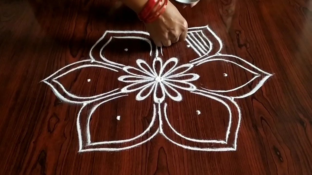 Easy Tuesday Rangoli // Simple Tuesday Kolam // - YouTube