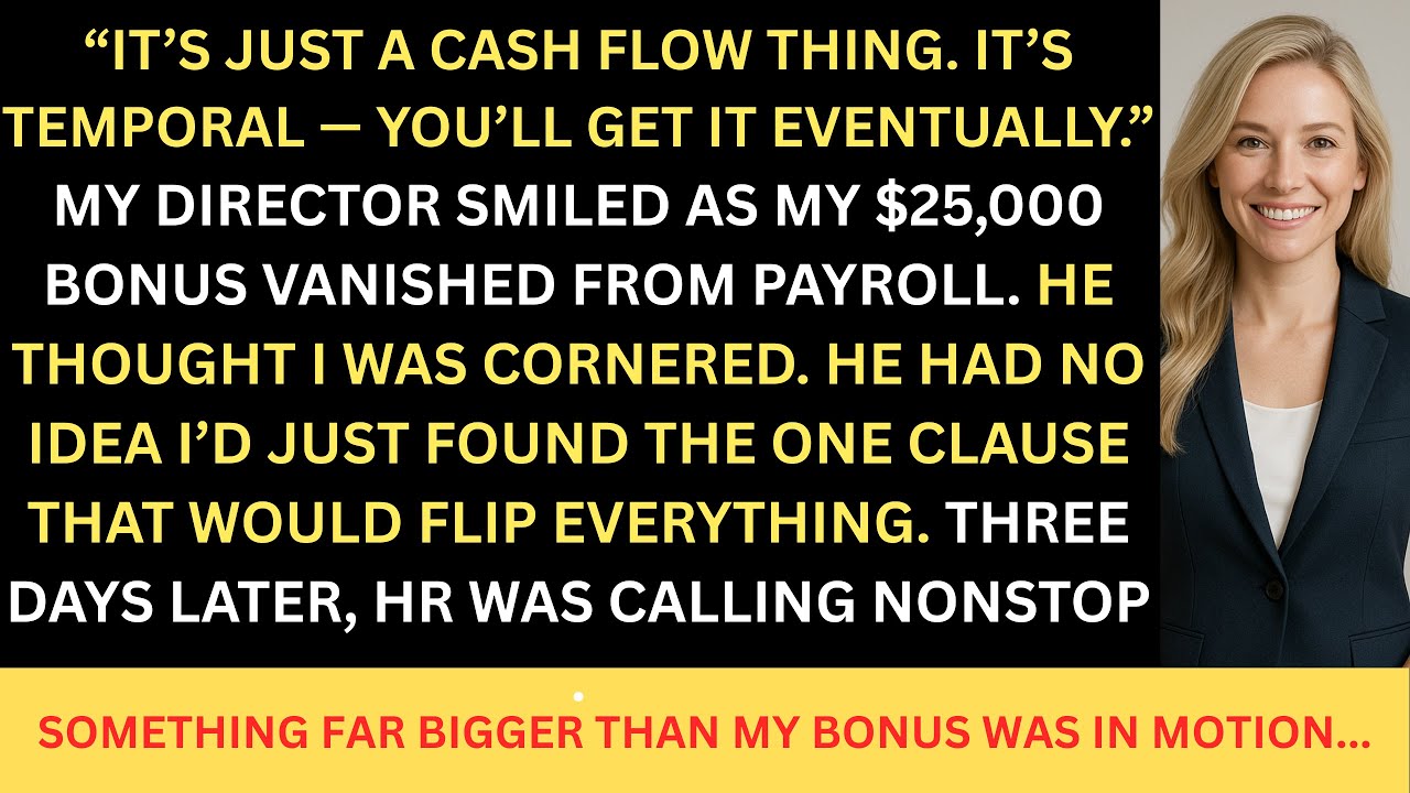 MY DIRECTOR DELAYED MY BONUS INDEFINITELY — I FINALISED THE EXIT CLAUSE...