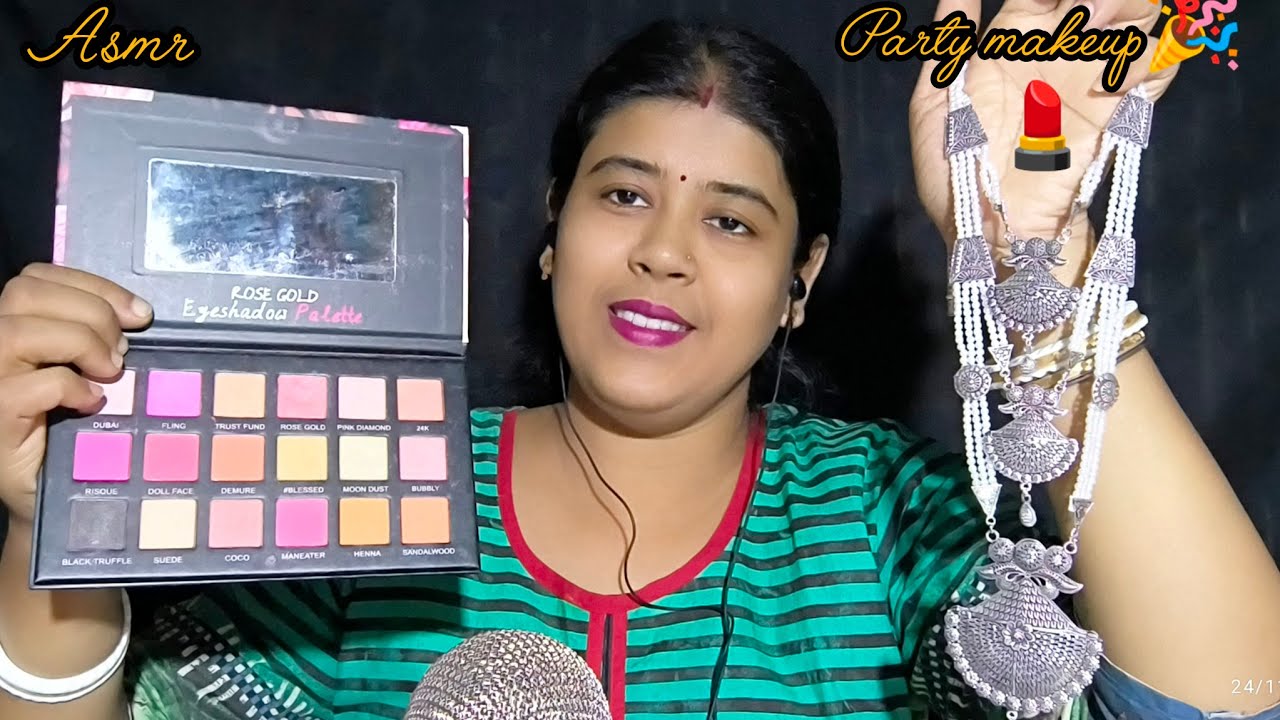 ASMR Doing your winter season❄⛄party🎉🥳 makeup💄💄 (Personal attention)