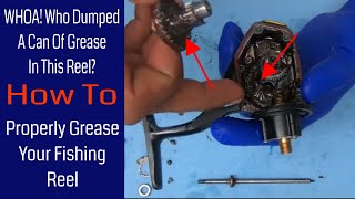 WHOA! Who dumped a can of grease in this reel? How To Properly Grease Your Reel: Fishing Reel Repair