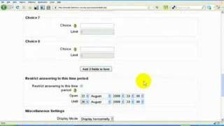 Choice activity in Moodle