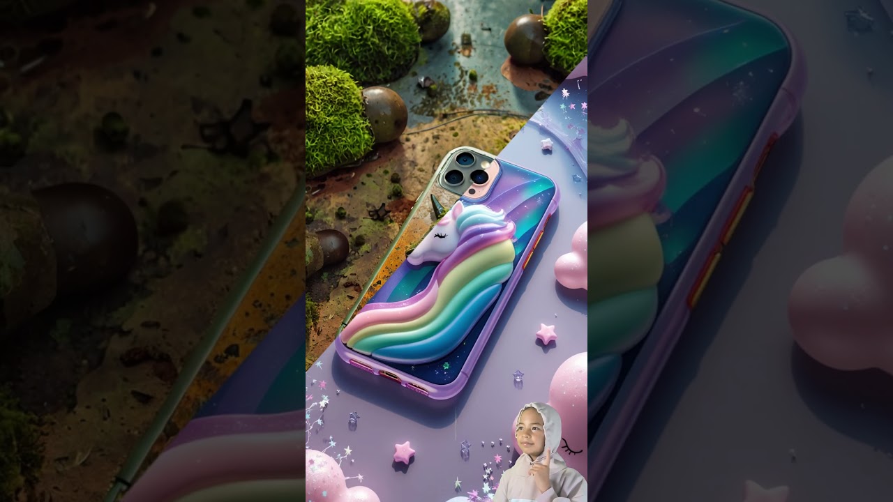 iPhone with unicorn case super cute 🦄