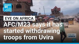 Thumbnail for M23 says started withdrawing troops from key DR Congo city • FRANCE 24 English