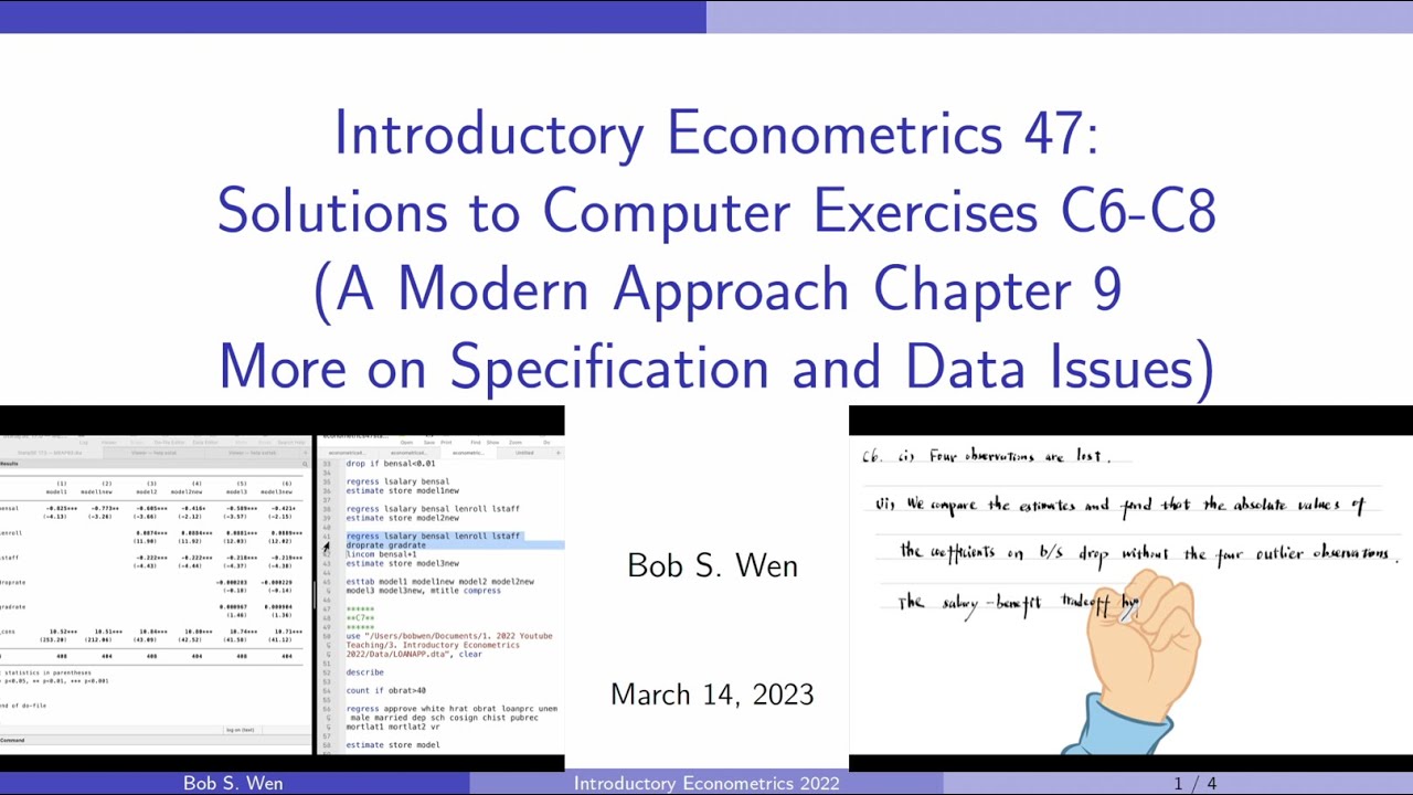 Solutions to Computer Exercises C6-C8 (A Modern Approach Chapter 9) | Introductory Econometrics 47