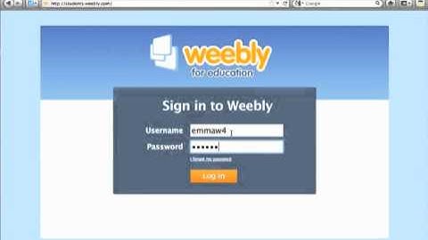Student Accounts on Weebly