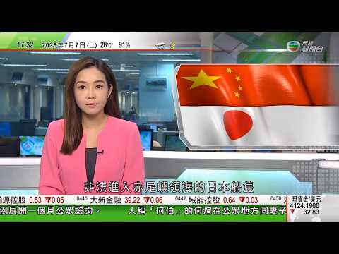 無綫TVB六點半新聞報道｜美國批評中方試射導彈行動不透明 北京重申無必要過度解讀｜中國海警驅離非法進入領海日方船隻 指將持續展開維權執法｜據報伊朗於海峽攻擊商船 指特朗普威脅無助達成協議｜TVB