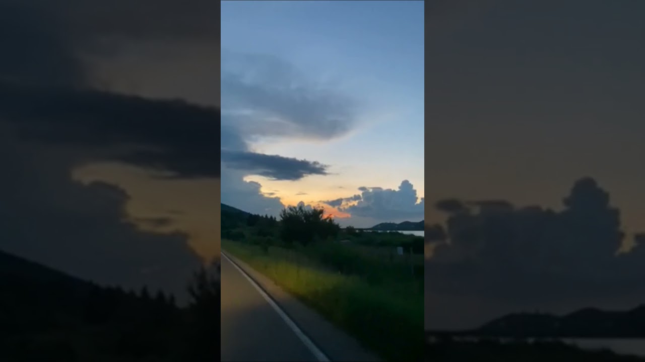 Sunset Road - Driving on Mountain Road, Mountain Sunset