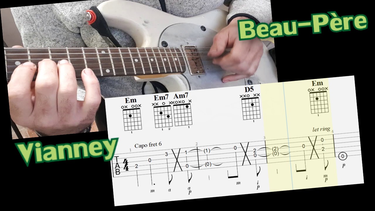 BEAUPAPA VIANNEY Tuto simple GUITARE Spécial confinement Chords