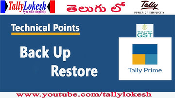 Tally Prime - How to Restore, Backup Data in Tally Prime Telugu | By Lokesh